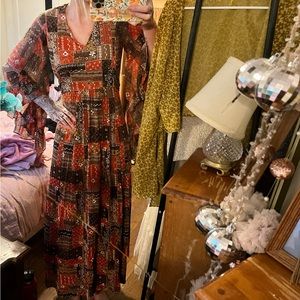 Vintage 70s boho maxi dress gown